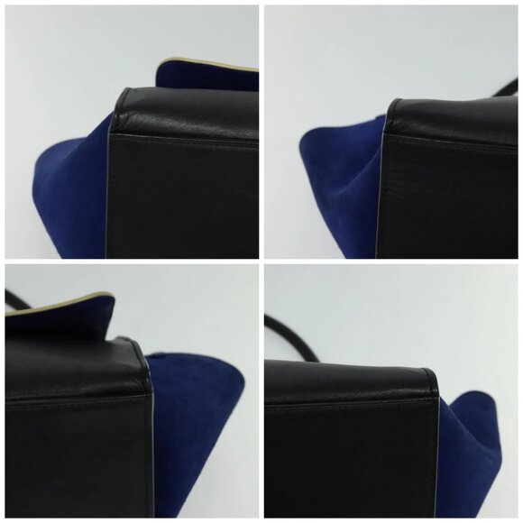 CELINE Trapeze Hand Bag Suede Leather 2way Beige Gold - Picture 15 of 15